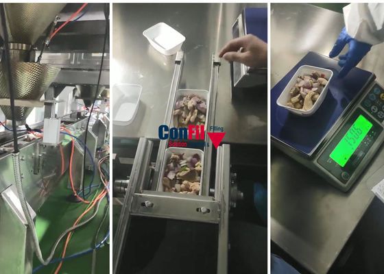 기계 방수를 충전하여 준비된 식사 마리네이팅된 음식을 위한 기계 멀티헤드 가중기를 심사숙고하는 멀티헤드