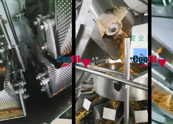 피클을 위한 멀티헤드 가중기를 공급하는 스크루는 야채 과일을 양념장에 재워 두었습니다