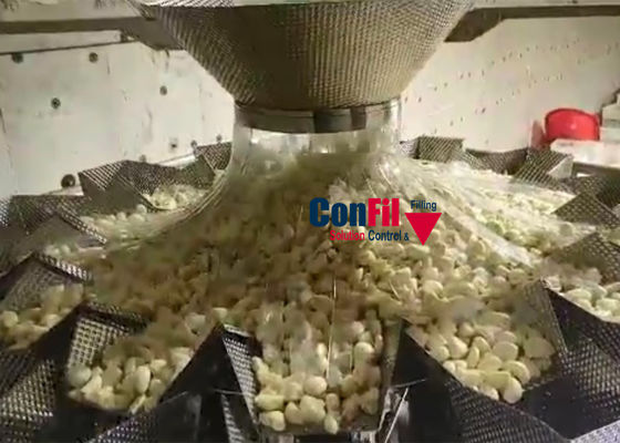 갈릭 5KG 10KG VFFS 패킹 라인을 위한 곤포기를 심사숙고하는 14대 머리 자동차