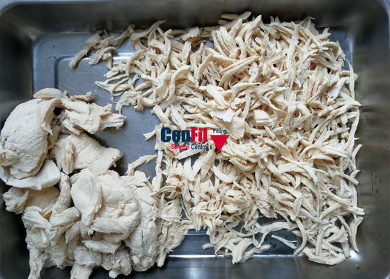 패키징 기계 1000 그램을 심사숙고하는 찢겨진 닭고기류 끈 자동차