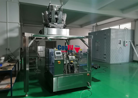 7kW 2000 그램 교차로는 달콤한 감자 슬라이스를 위한 파우치 포장기를 미리 만들었습니다