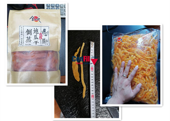 7kW 2000 그램 교차로는 달콤한 감자 슬라이스를 위한 파우치 포장기를 미리 만들었습니다