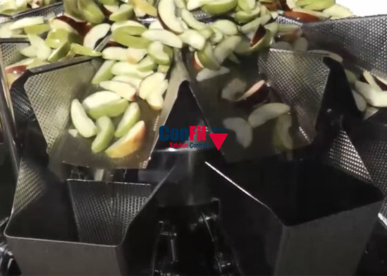 얇게 썬 사과를 위한 멀티헤드 가중기 곤포기는 시스템 VFFS를 패키징하여 열매를 맺습니다