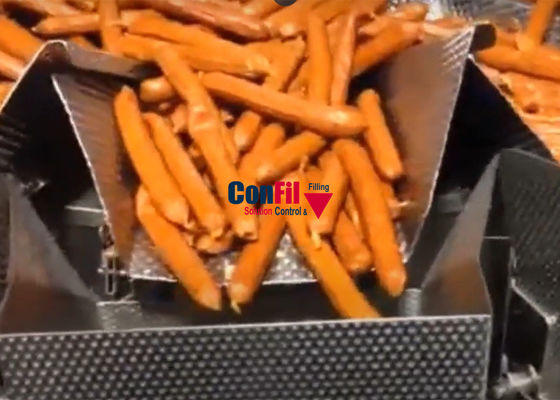 트레이씰러 지도와 통큰소시지 밀봉 조립 장치를 위한 멀티헤드 가중기 곤포기